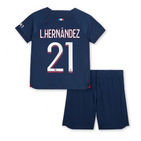 Paris Saint-Germain Lucas Hernandez #21 Hemmakläder Barn 2023-24 Kortärmad (+ Korta byxor)